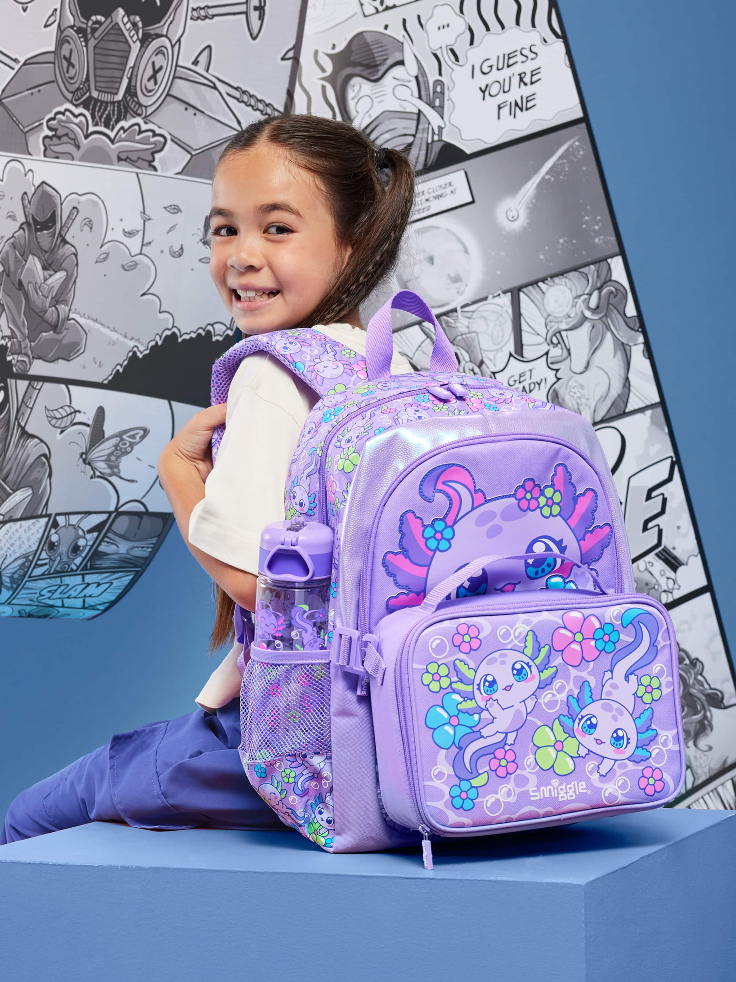 Boy with Dinosaur Backpack