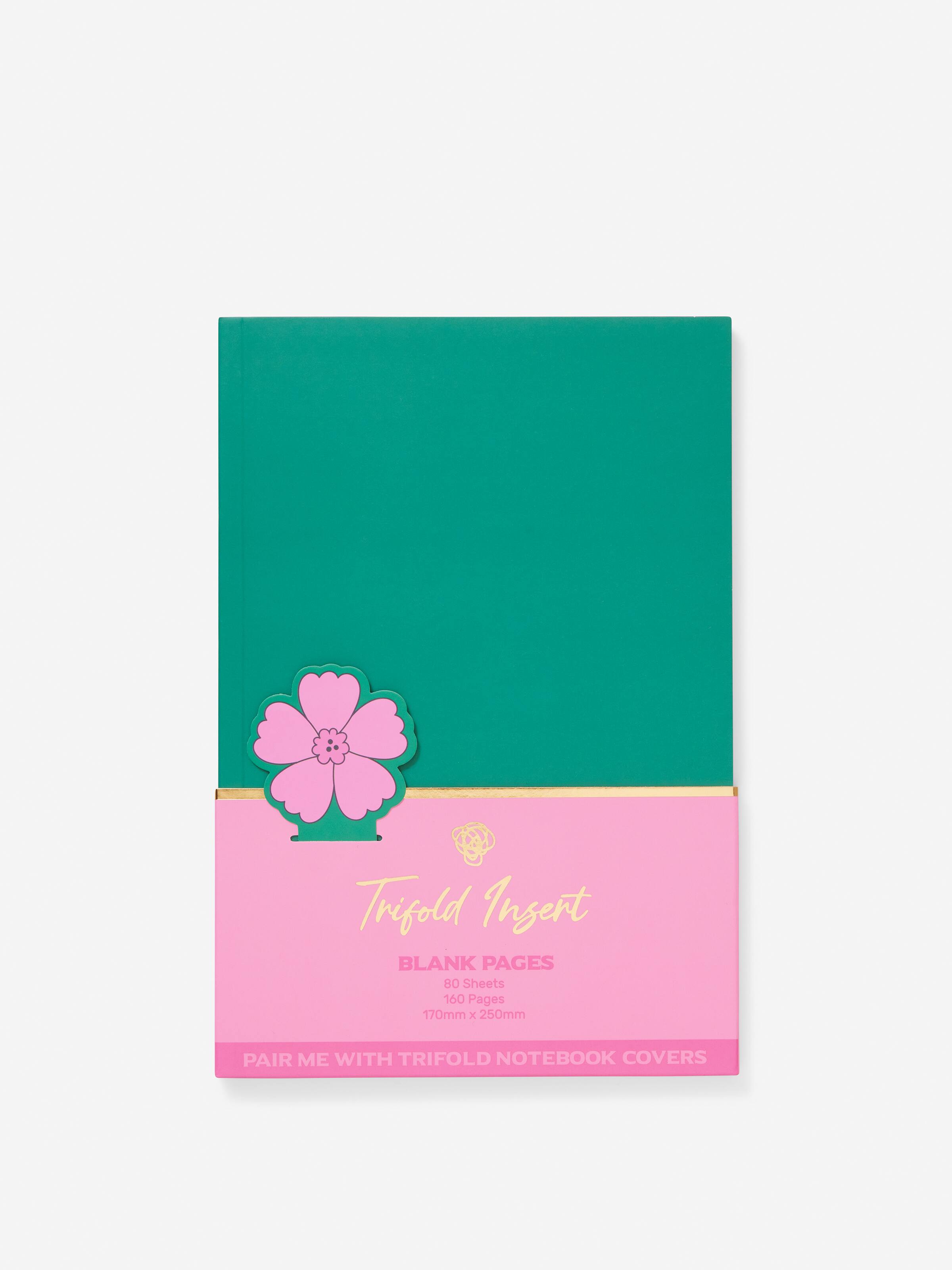 Floral Trifold Notebook Insert