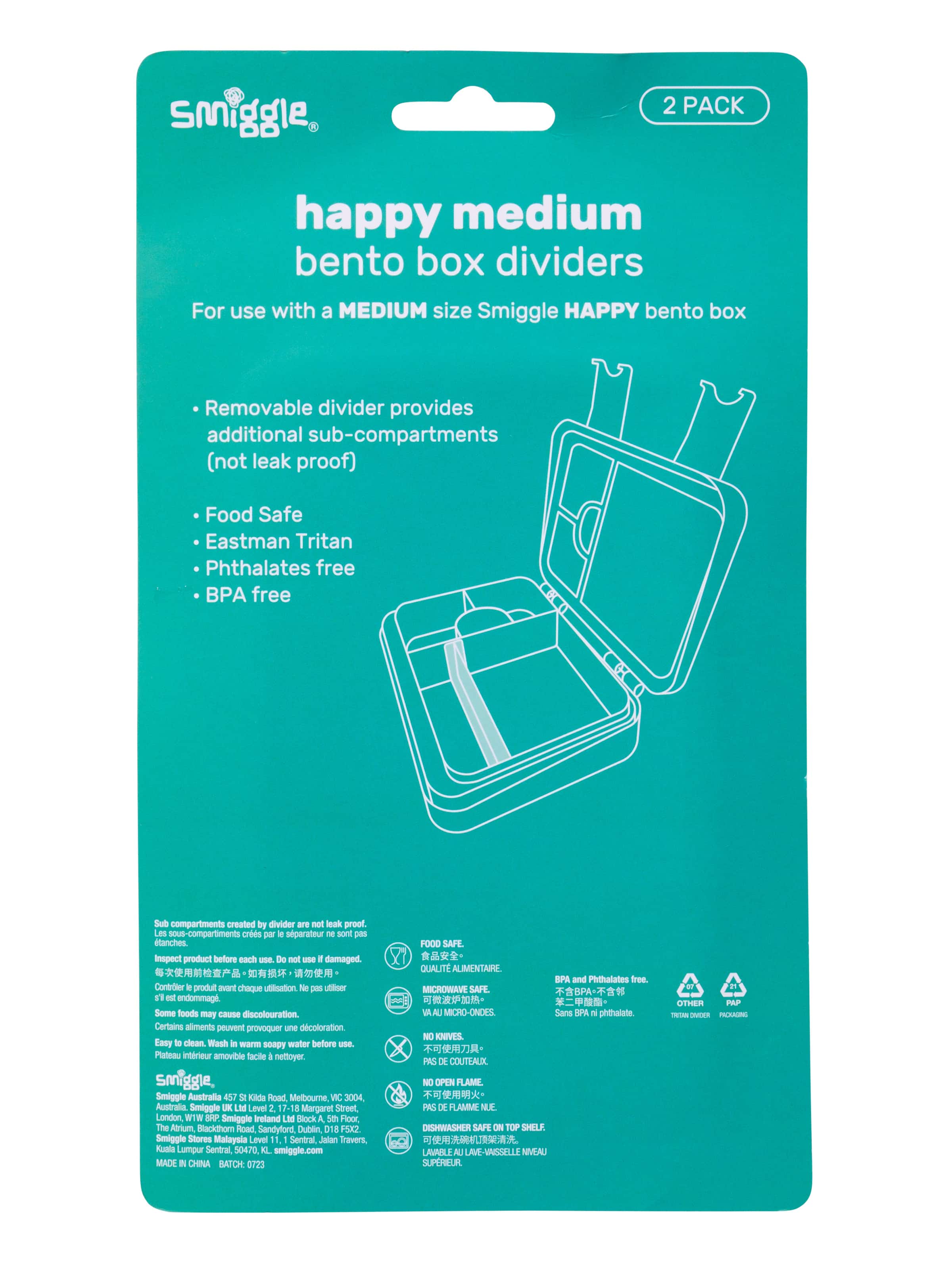 Replacement Happy Bento Lunchbox Dividers X2