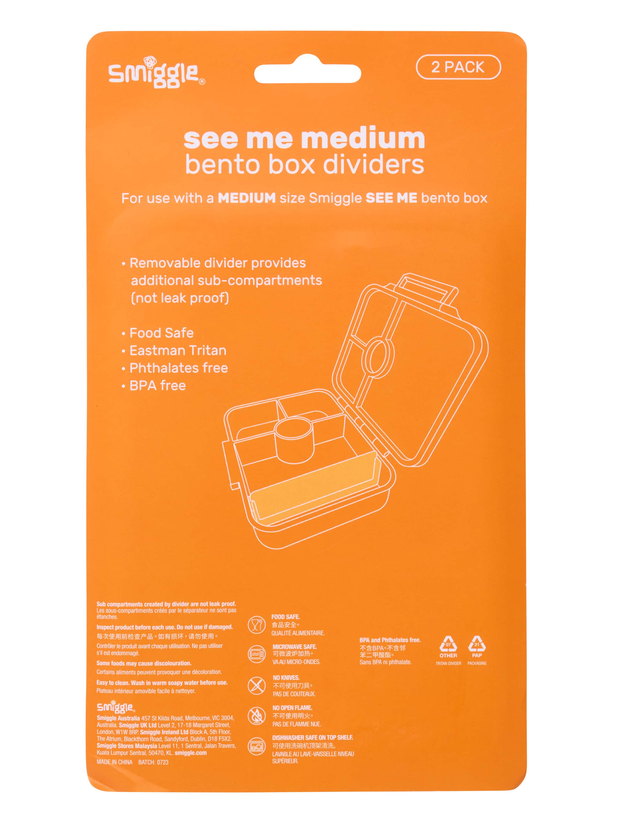 Replacement See Me Bento Lunchbox Dividers X2