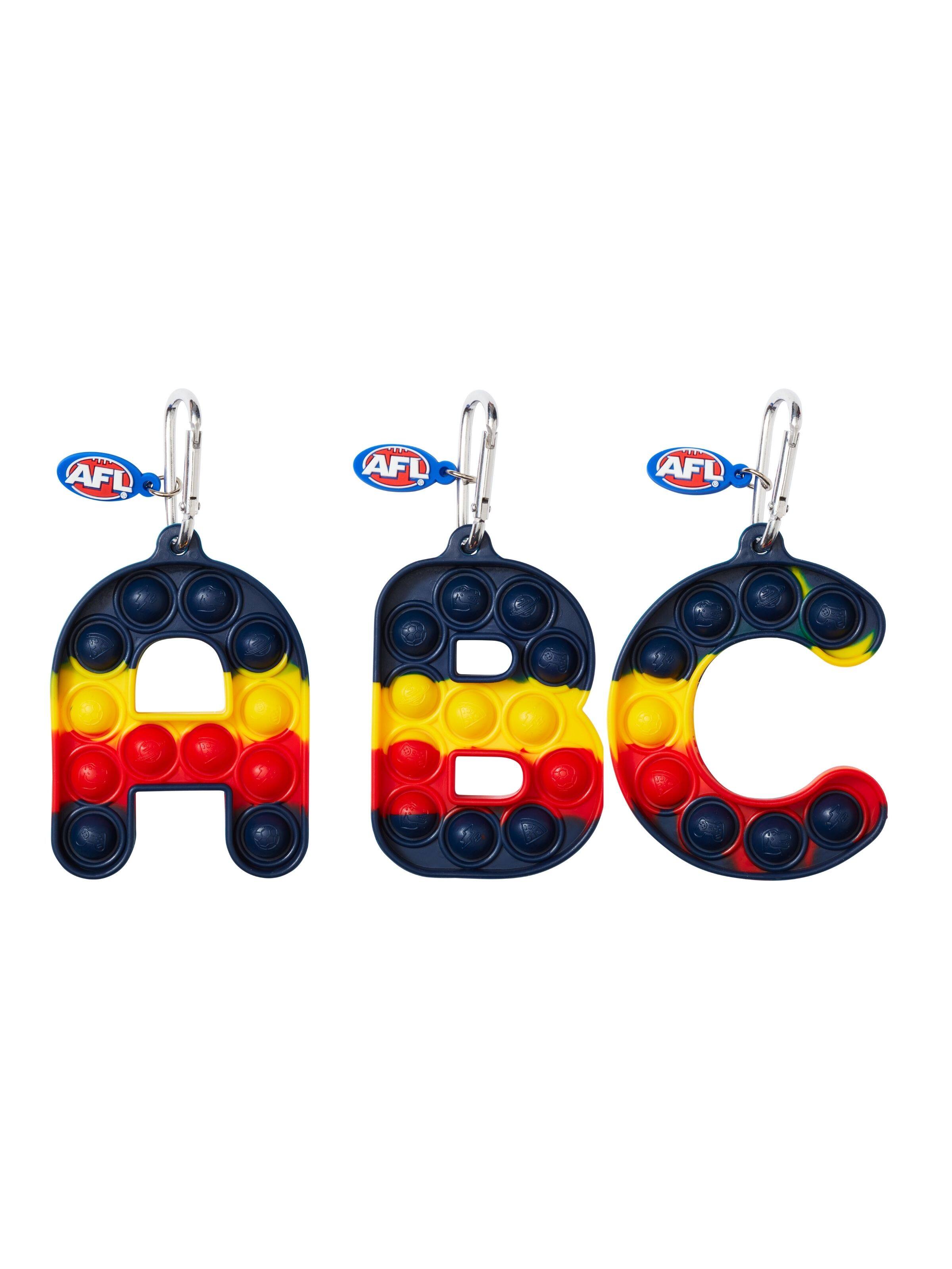 Afl Adelaide Crows Pop 'Em Popit Poppies Alphabet Keyring