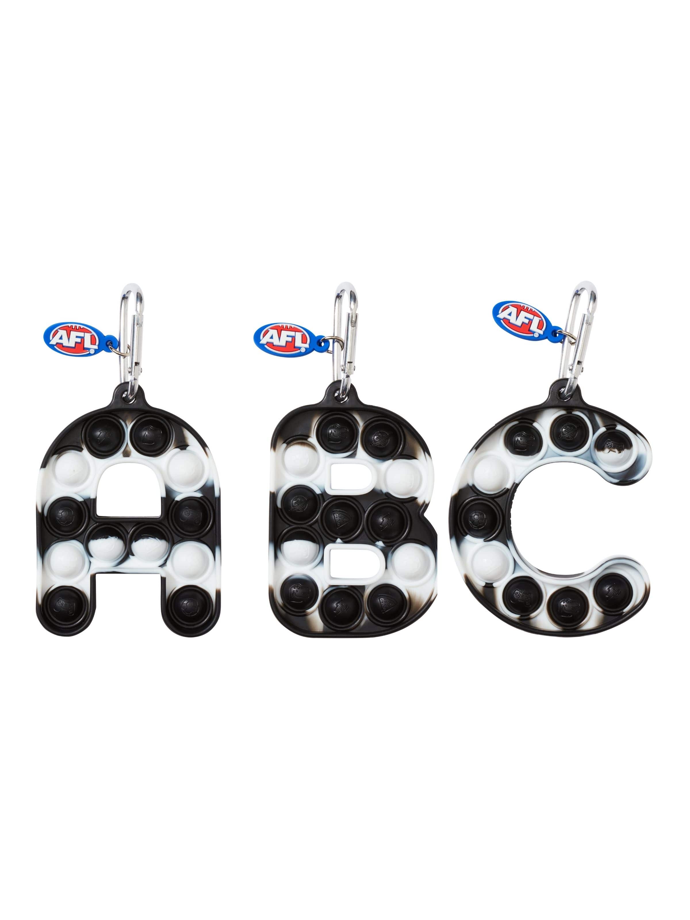 Afl Collingwood Magpies Pop 'Em Popit Poppies Alphabet Keyring
