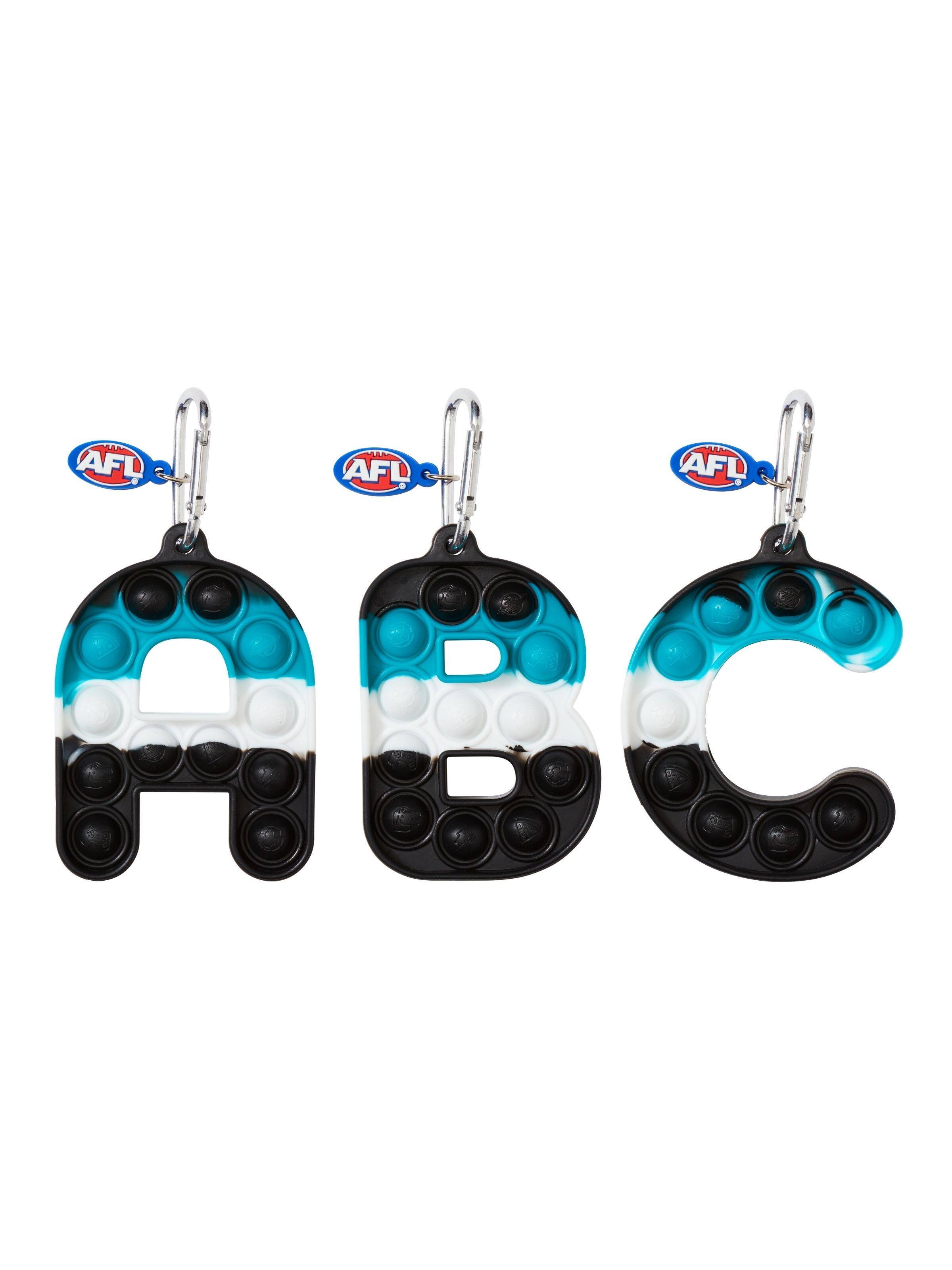 Afl Port Adelaide Pop 'Em Popit Poppies Alphabet Keyring
