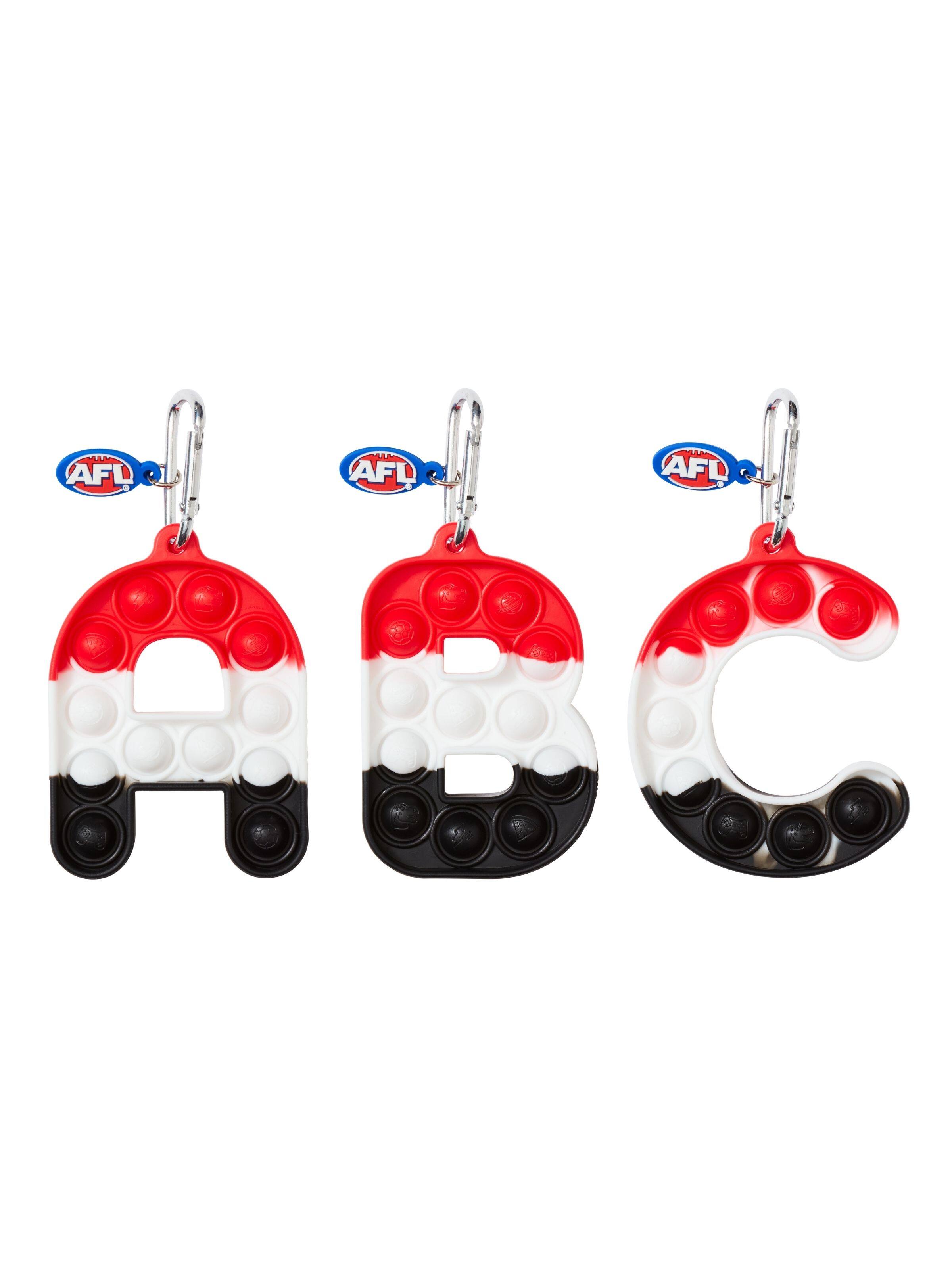 Afl St Kilda Pop 'Em Popit Poppies Alphabet Keyring