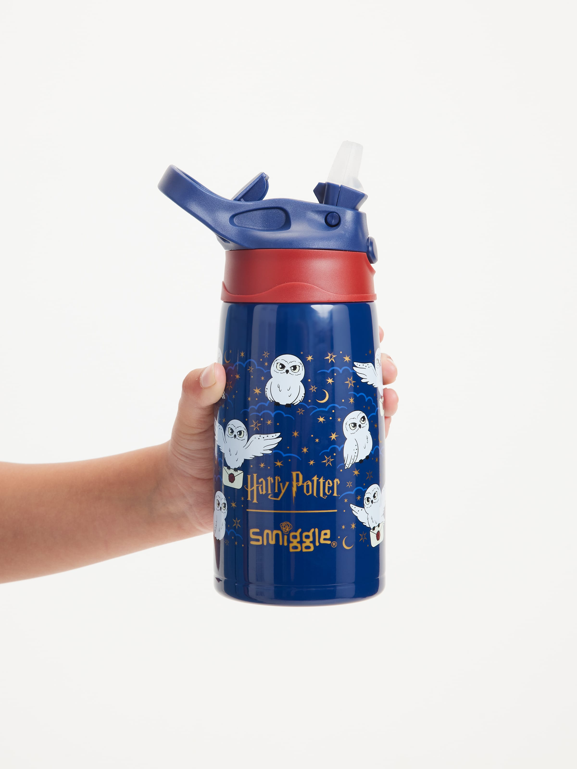Image for Hedwig Junior Stainless Steel Flip Drink Bottle 400Ml from Smiggle