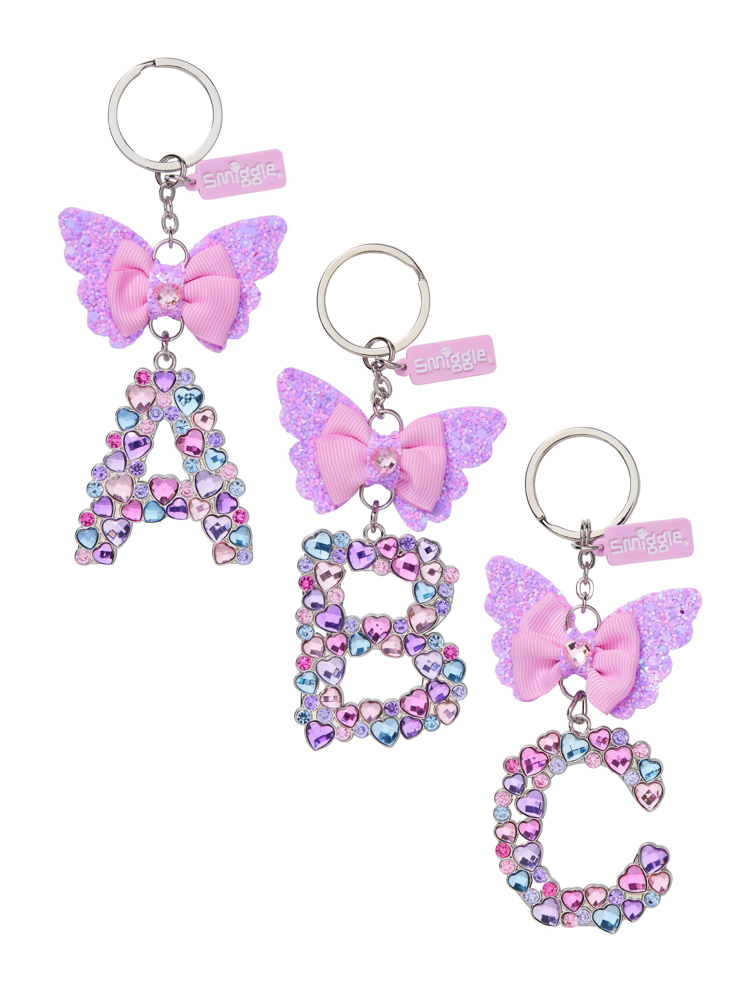 Butterfly Jewel  Alphabet Keyring