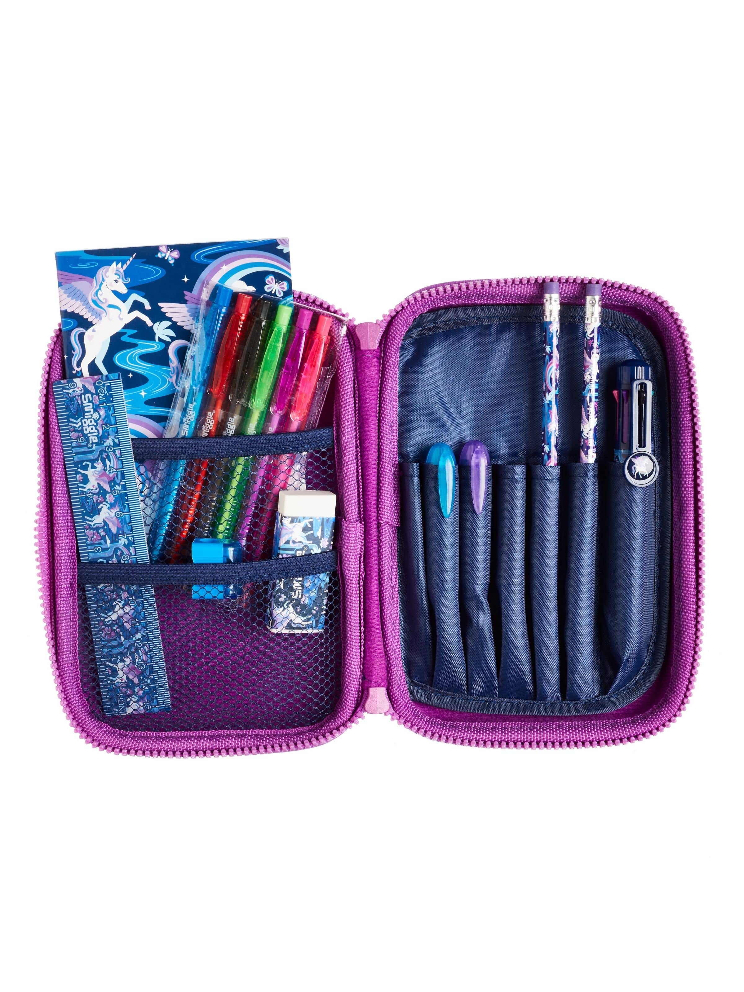 smiggle pencil case with stationery