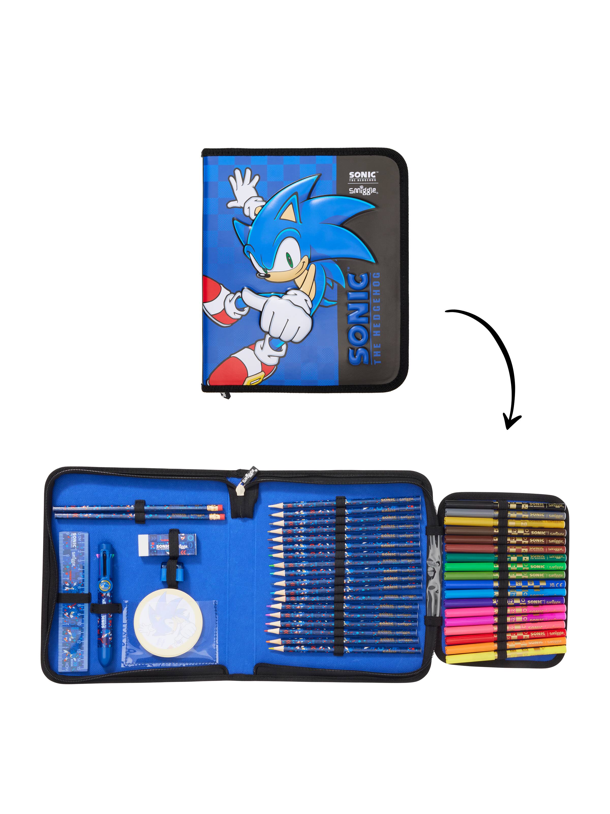 Sonic The Hedgehog Zip It Stationery Gift Pack