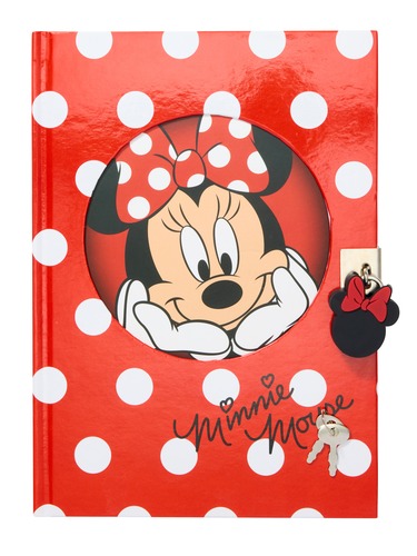 Minnie Mouse A5 Lockable Notebook                                                                                               